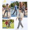 image:imageWULFUL 3 Pack Boys Sweatpants Fleece Athletic Workout Pants Boys Joggers with Zipper Pockets Size 420BlackDark GreyRed