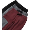 image:imageWULFUL 3 Pack Boys Sweatpants Fleece Athletic Workout Pants Boys Joggers with Zipper Pockets Size 420BlackDark GreyRed