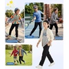 image:imageWULFUL 3 Pack Boys Sweatpants Fleece Athletic Workout Pants Boys Joggers with Zipper Pockets Size 420BlackLight GreyArmy Green