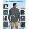 image:imageWULFUL Mens Sun Protection Fishing Shirts UPF 50 Lightweight Quick Dry Cooling Long Sleeve Shirts for Work Hiking SafariGrey