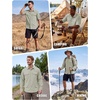 image:imageWULFUL Mens Sun Protection Fishing Shirts UPF 50 Lightweight Quick Dry Cooling Long Sleeve Shirts for Work Hiking SafariLight Green