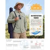 image:imageWULFUL Mens Sun Protection Fishing Shirts UPF 50 Lightweight Quick Dry Cooling Long Sleeve Shirts for Work Hiking SafariLight Green