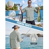 image:imageWULFUL Mens Sun Protection Fishing Shirts UPF 50 Lightweight Quick Dry Cooling Long Sleeve Shirts for Work Hiking SafariLight Green