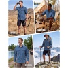 image:imageWULFUL Mens Sun Protection Fishing Shirts UPF 50 Lightweight Quick Dry Cooling Long Sleeve Shirts for Work Hiking SafariOcean Blue