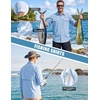 image:imageWULFUL Mens Sun Protection Fishing Shirts UPF 50 Lightweight Quick Dry Cooling Long Sleeve Shirts for Work Hiking SafariSky Blue