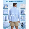 image:imageWULFUL Mens Sun Protection Fishing Shirts UPF 50 Lightweight Quick Dry Cooling Long Sleeve Shirts for Work Hiking SafariSky Blue