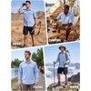 image:imageWULFUL Mens Sun Protection Fishing Shirts UPF 50 Lightweight Quick Dry Cooling Long Sleeve Shirts for Work Hiking SafariSky Blue