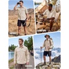 image:imageWULFUL Mens Sun Protection Fishing Shirts UPF 50 Lightweight Quick Dry Cooling Long Sleeve Shirts for Work Hiking SafariSolid Khahi