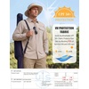 image:imageWULFUL Mens Sun Protection Fishing Shirts UPF 50 Lightweight Quick Dry Cooling Long Sleeve Shirts for Work Hiking SafariSolid Khahi
