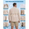 image:imageWULFUL Mens Sun Protection Fishing Shirts UPF 50 Lightweight Quick Dry Cooling Long Sleeve Shirts for Work Hiking SafariSolid Khahi