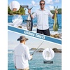 image:imageWULFUL Mens Sun Protection Fishing Shirts UPF 50 Lightweight Quick Dry Cooling Long Sleeve Shirts for Work Hiking SafariSolid White