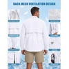 image:imageWULFUL Mens Sun Protection Fishing Shirts UPF 50 Lightweight Quick Dry Cooling Long Sleeve Shirts for Work Hiking SafariSolid White