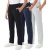 image:imageWULFUL 3 Pack Boys Sweatpants Fleece Athletic Workout Pants Boys Joggers with Zipper Pockets Size 420BlackLight GreyNavy