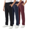 image:imageWULFUL 3 Pack Boys Sweatpants Fleece Athletic Workout Pants Boys Joggers with Zipper Pockets Size 420BlackNavyRed