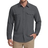 image:imageWULFUL Mens Sun Protection Fishing Shirts UPF 50 Lightweight Quick Dry Cooling Long Sleeve Shirts for Work Hiking SafariGrey