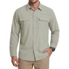 image:imageWULFUL Mens Sun Protection Fishing Shirts UPF 50 Lightweight Quick Dry Cooling Long Sleeve Shirts for Work Hiking SafariLight Green