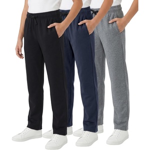 image:imageWULFUL 3 Pack Boys Sweatpants Fleece Athletic Workout Pants Boys Joggers with Zipper Pockets Size 420BlackDark GreyNavy