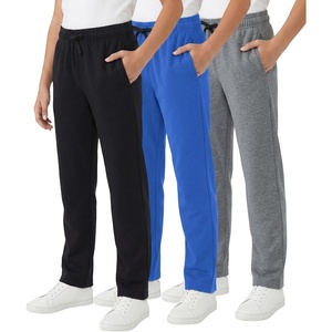image:imageWULFUL 3 Pack Boys Sweatpants Fleece Athletic Workout Pants Boys Joggers with Zipper Pockets Size 420BlackDark GreyRoyal Blue