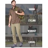 image:imageWULFUL Mens Athletic Running Joggers Workout Gym Pants Lightweight Track Casual Pant with Zipper PocketsKhaki08
