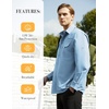 image:imageWULFUL Mens Sun Protection Fishing Shirts UPF 50 Lightweight Quick Dry Cooling Long Sleeve Shirts for Work Hiking SafariLight Blue