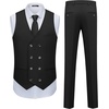 image:imageWULFUL Slim Fit Tuxedo for Men One Button Suit Set Prom Party Wedding Tux Mens Suits 3 PieceBlack