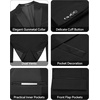 image:imageWULFUL Slim Fit Tuxedo for Men One Button Suit Set Prom Party Wedding Tux Mens Suits 3 PieceBlack