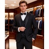 image:imageWULFUL Slim Fit Tuxedo for Men One Button Suit Set Prom Party Wedding Tux Mens Suits 3 PieceBlack