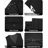 image:imageWULFUL Slim Fit Tuxedo for Men One Button Suit Set Prom Party Wedding Tux Mens Suits 3 PieceBlack