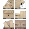 image:imageWULFUL Slim Fit Tuxedo for Men One Button Suit Set Prom Party Wedding Tux Mens Suits 3 PieceKhaki