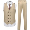 image:imageWULFUL Slim Fit Tuxedo for Men One Button Suit Set Prom Party Wedding Tux Mens Suits 3 PieceKhaki