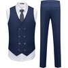 image:imageWULFUL Slim Fit Tuxedo for Men One Button Suit Set Prom Party Wedding Tux Mens Suits 3 PieceNavy