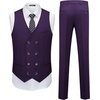 image:imageWULFUL Slim Fit Tuxedo for Men One Button Suit Set Prom Party Wedding Tux Mens Suits 3 PiecePurple