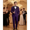 image:imageWULFUL Slim Fit Tuxedo for Men One Button Suit Set Prom Party Wedding Tux Mens Suits 3 PiecePurple