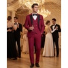 image:imageWULFUL Slim Fit Tuxedo for Men One Button Suit Set Prom Party Wedding Tux Mens Suits 3 PieceRed