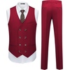 image:imageWULFUL Slim Fit Tuxedo for Men One Button Suit Set Prom Party Wedding Tux Mens Suits 3 PieceRed
