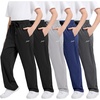 image:imageWULFUL 5 Pack Boys Athletic Pants  Moisture Wicking Mesh Joggers with Pockets Comfortable Sweatpants for Kids TeensBlack black navy dark Grey light Grey